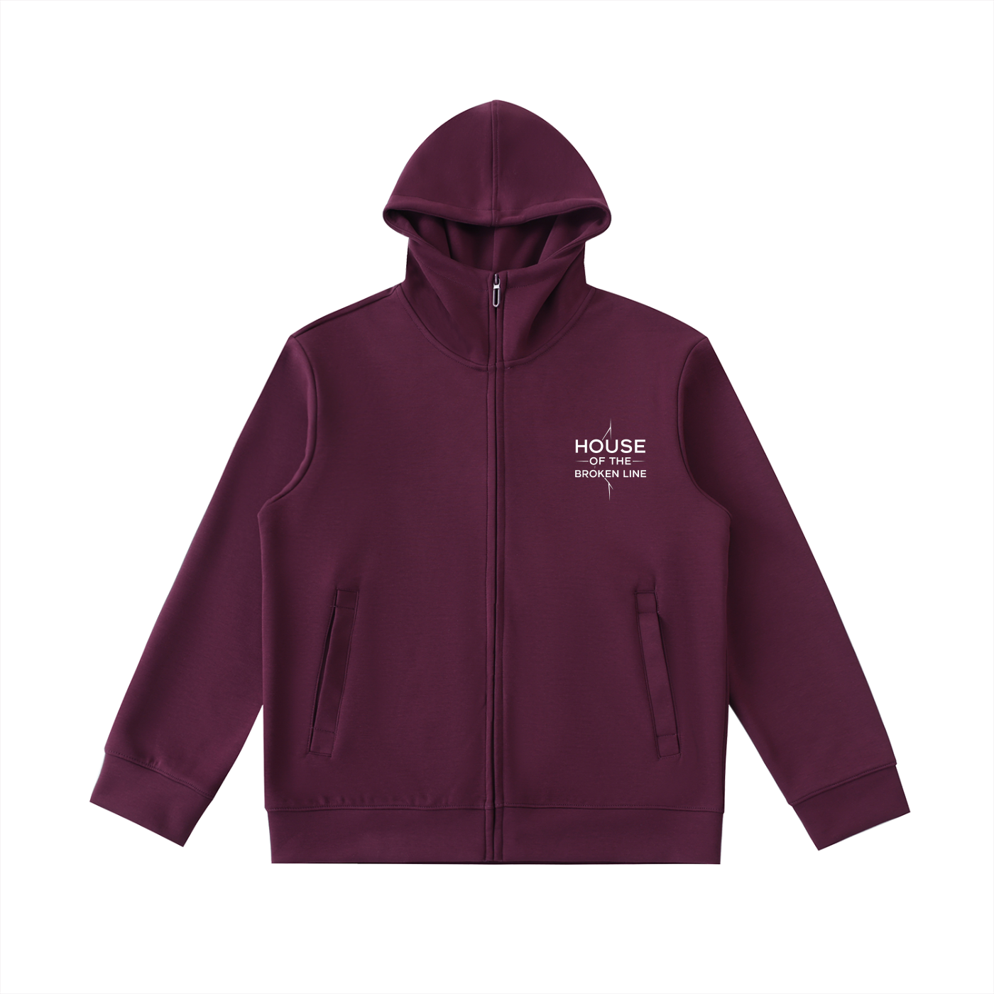 High Neck Zip-Up Hoodie