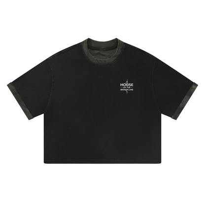 Unisex Mineral Washed Boxy Panel T-Shirt