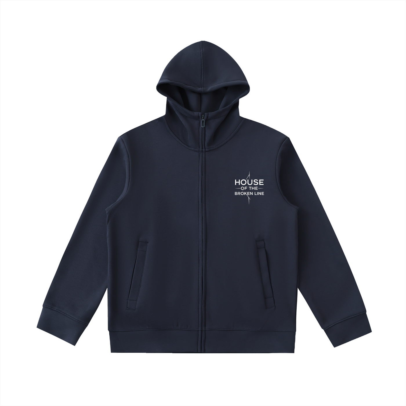 High Neck Zip-Up Hoodie