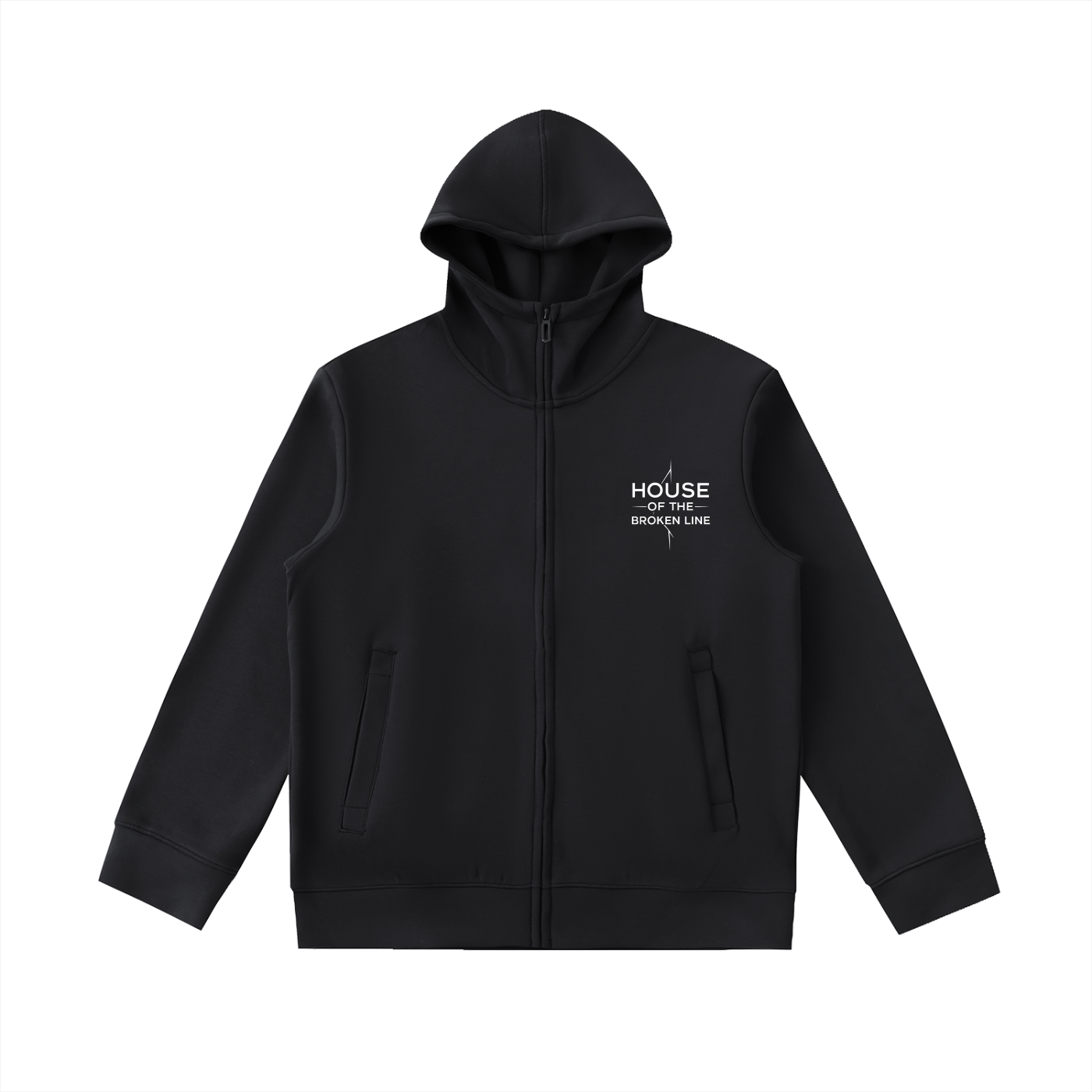 High Neck Zip-Up Hoodie