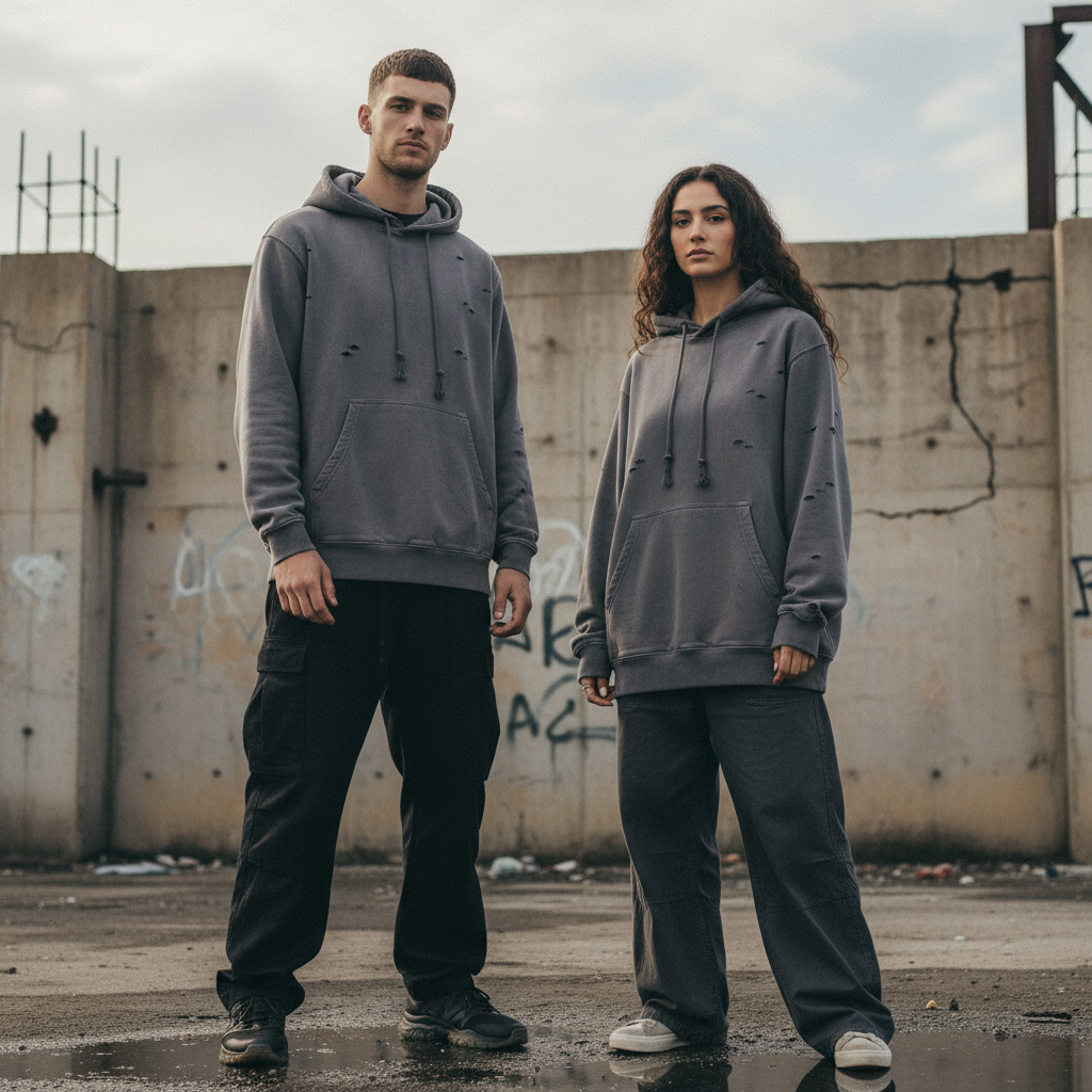 The Blanks Heavyweight Hand-Frayed Hoodie