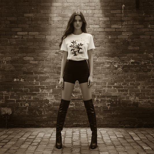 Broken Line High-Waisted T-Shirt