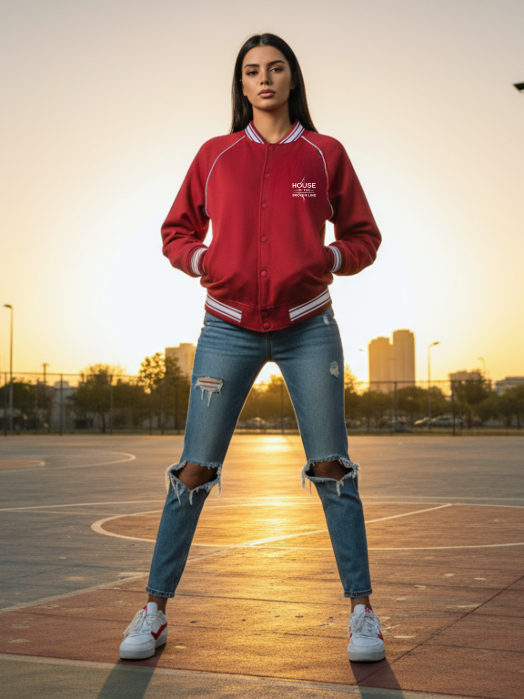 Broken Line Varsity Jacket