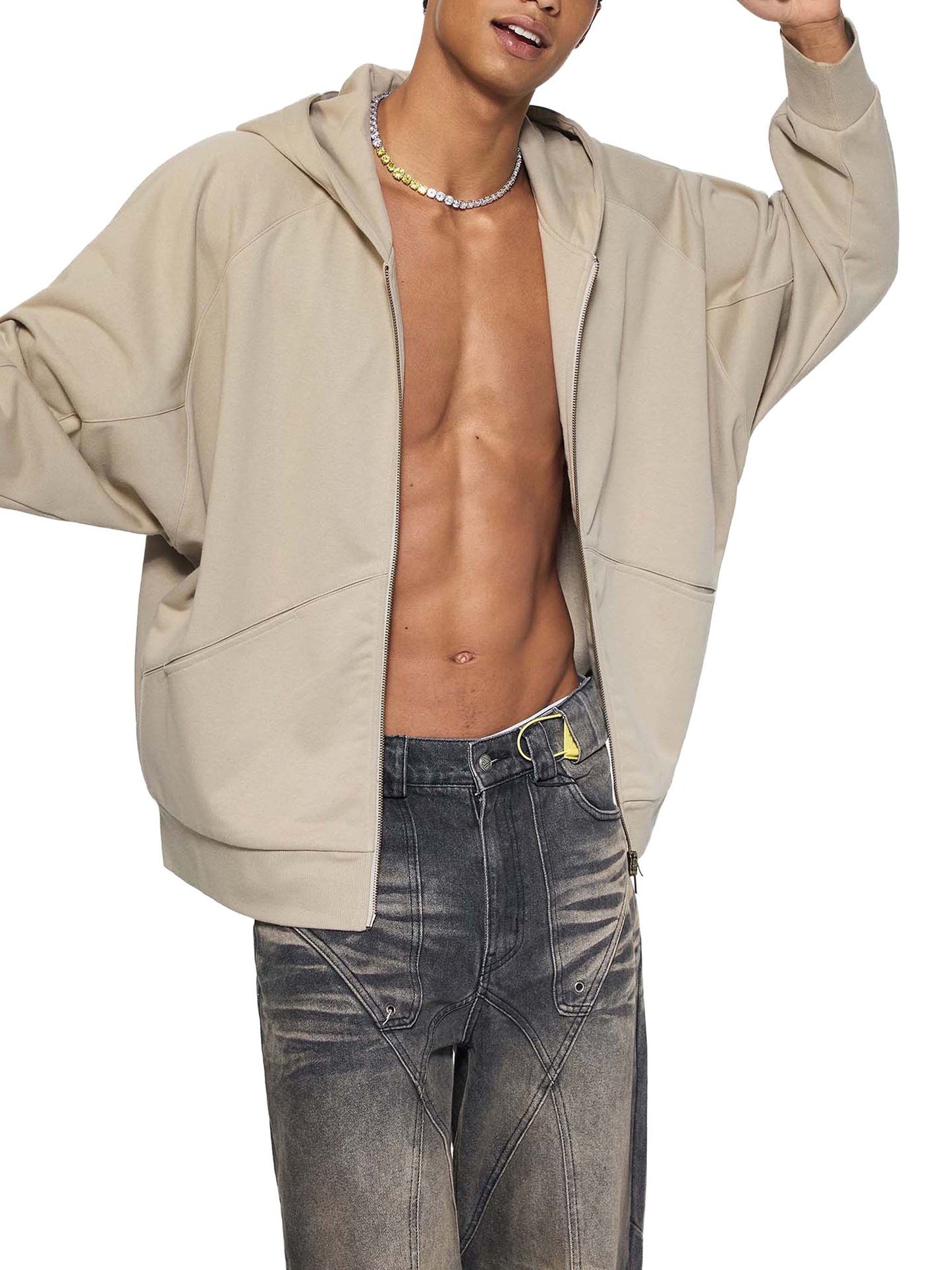 The Inner Line Dolman Zip-Through Fleece Hoodie